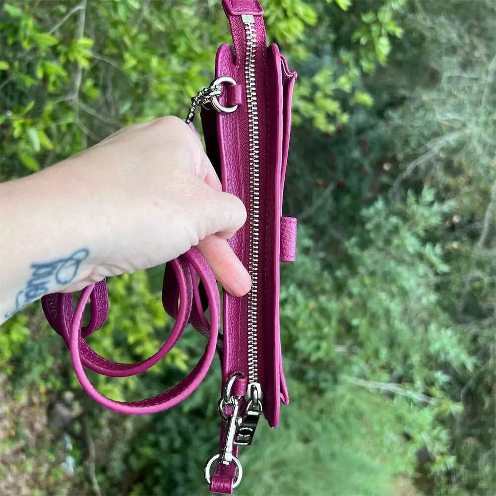 COACH Shoulder/Crossbody Messenger Bag Berry Maroon w Silver Women's Handbag